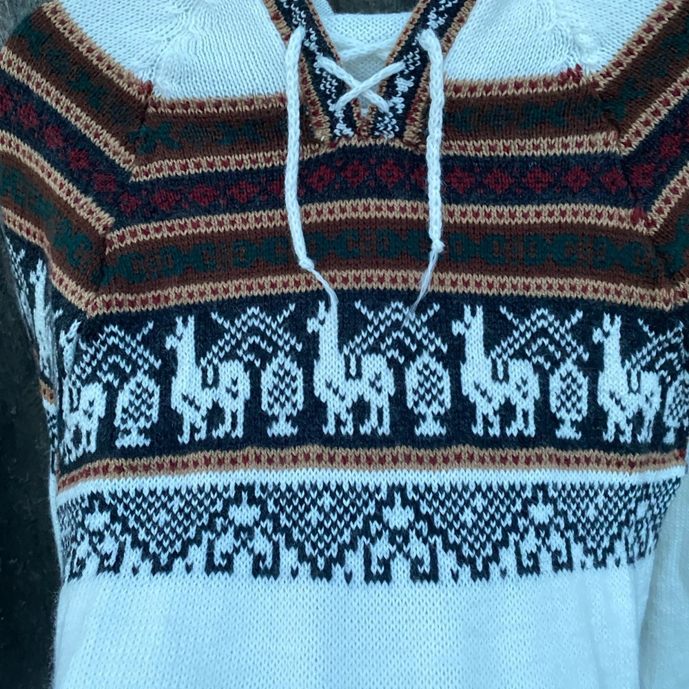 Alpaca wool white hoodie - Picture 3 of 3
